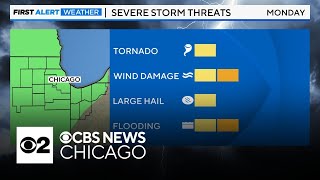 Strong to severe storms possible Monday in Chicago