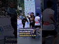 Quick-thinking security guard catches collapsing marathon runner #shorts