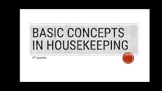 basic concepts in housekeeping