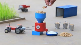 diy tractor flour mill machine mini science project || @MiniInventor || keepvilla