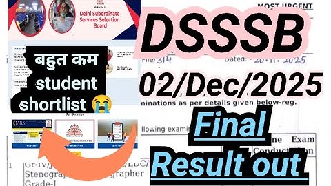 DSSSB Final Result out post code 41/24 physical training instructor ( Female)#dsssb #dsssbresult 