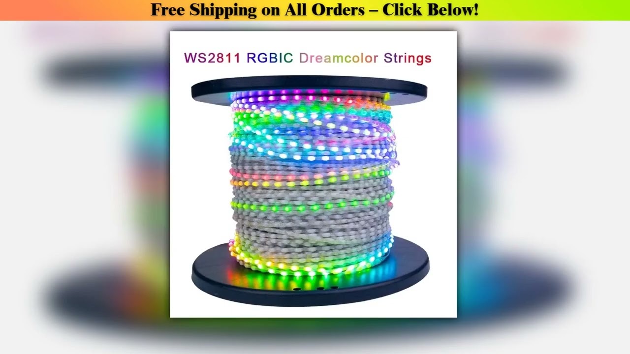 Green Black Wire Full Dream Color LED Strip String Fairy Lights WS2811 RGBIC Addressable
