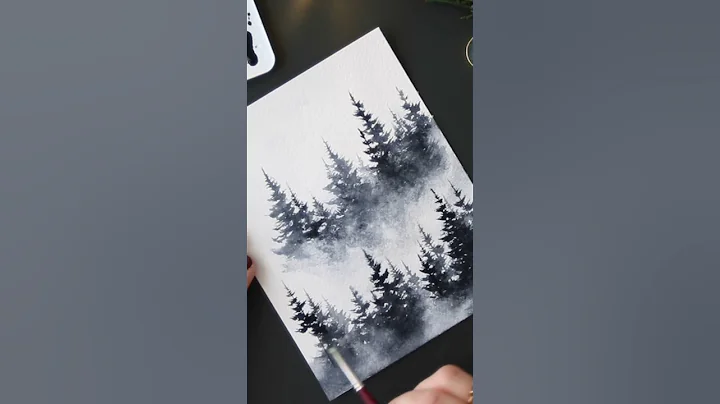 Paint a tree in watercolor  #watercolortree #mistyforest #watercolortutorial #artwork #pinetrees