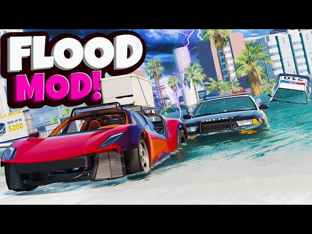 RANDOM PARTS Chase But it's During an EXTREME FLOOD in BeamNG Drive Mods!
