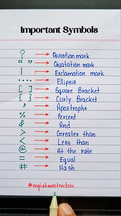 Important Symbols 🔥 #english #importantknowledge #education #learning