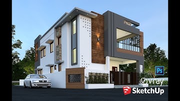 Sketchup exterior rendering in vray tutorial