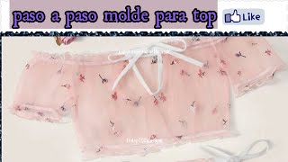 Molde o patrón paso a paso para blusa sursida, recogida,ruchada