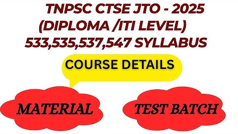 TNPSC CTSE JTO-2025 DIPLOMA COURSE DETAILS #tnpscJTO2025 #eee #ece #cse #course#material #testbatch
