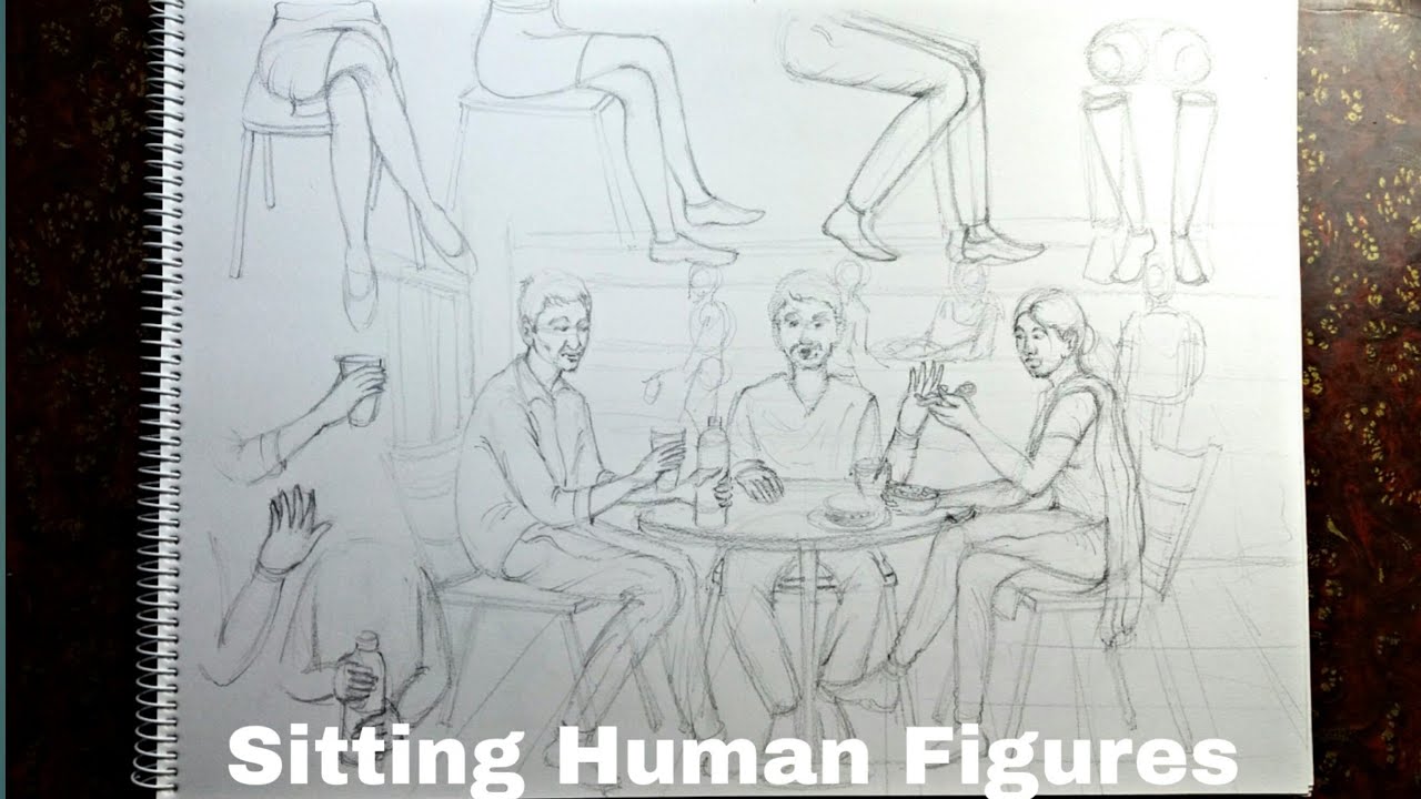 Sitting Human Figure Drawing Tutorial #4 - YouTube