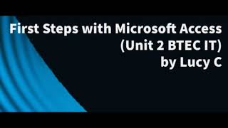 First Steps with MS Access