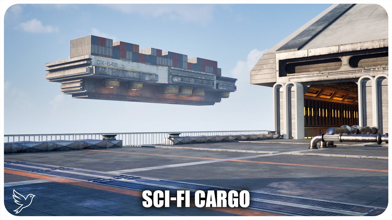 Sci-Fi Flying Cargo Ship (FAB Professional License Key) preview 1