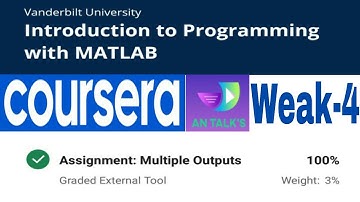 Coursera Programing in matlab course || weak 4 Assignment 2 Multiple Output || Multiple Output.....