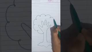 Draw a save tree save life without picking up a pencil