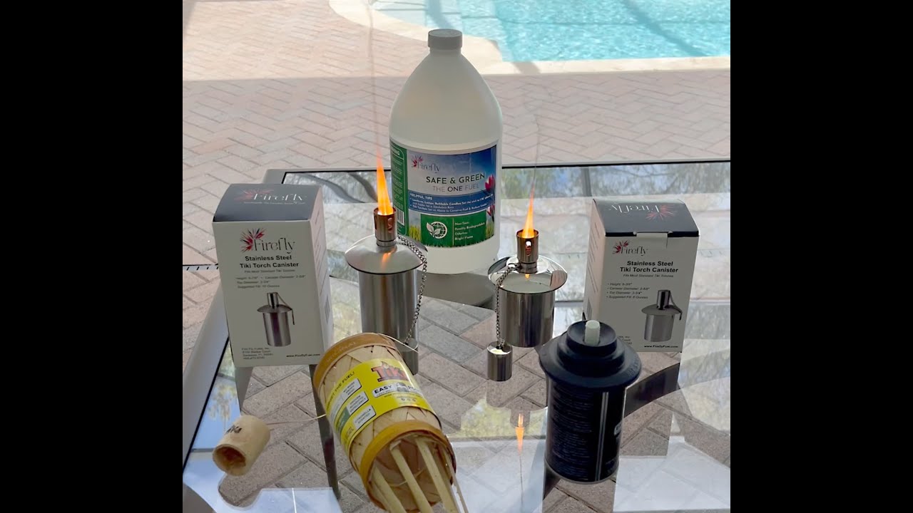 Stainless Steel Tiki Torch Canisters Fit StandardSize Bamboo Tiki