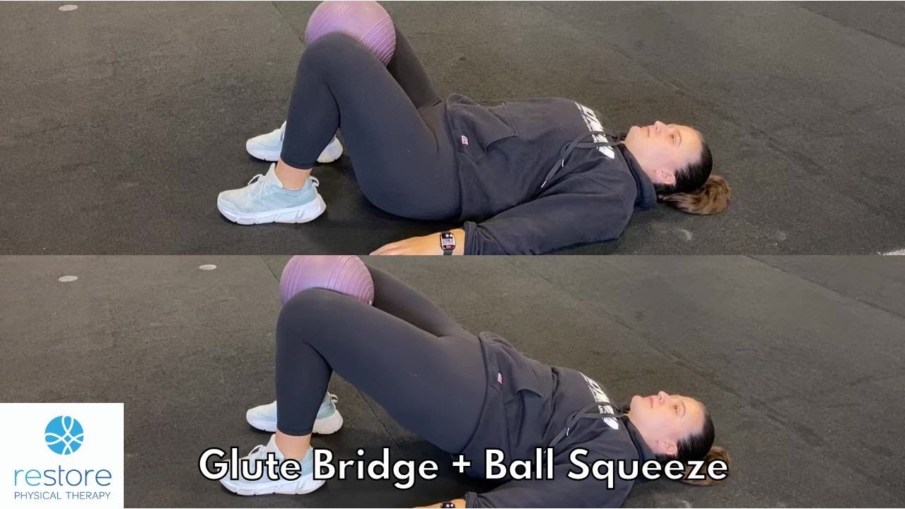 Glute Bridge + Ball Squeeze YouTube