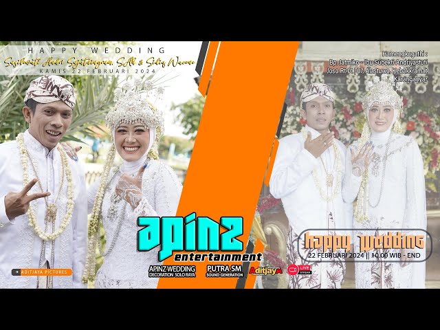 Live ApinZ Musik Wedding Susilowati & Sidiq - Apin Wedding Soloraya - Putra SM audio - Joso 22/2/24 class=