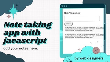 Note Taking app project using javascript | javascript project for beginners