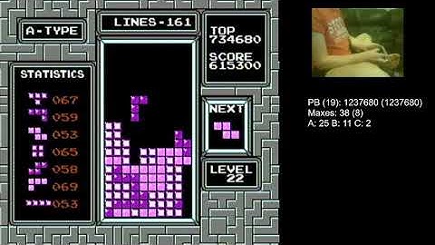 My First Level 33 in nes Tetris.