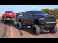 20” Lifted SEMA Truck Hauls 40ft Gooseneck!