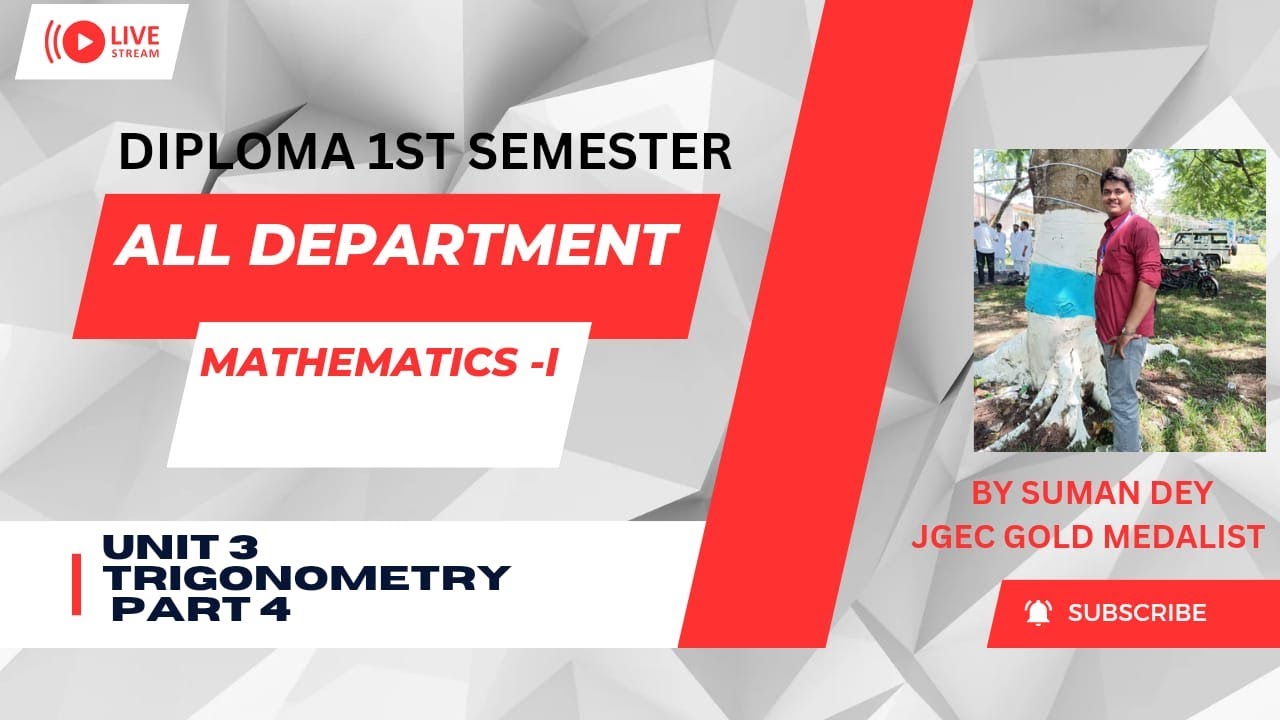 Engineering mathematics i trigonometry part 4 unit 3 1st semester