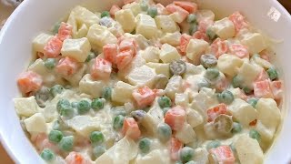 سلطة البطاطس بالمايونيز الروسية /سلطة بيتزا هت اللذيذة 🥗 Potato salad with Russian mayonnaise