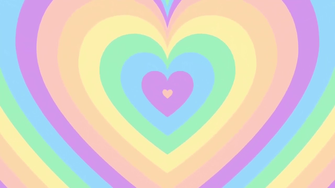 Pastel Heart Background Screensaver Loop 1 Hour 1080p HD