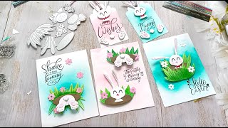 NEW RELEASE FOR EASTER DAY | Easter Bunny Cards Tutorial - #Alinacutle® #AlinaCraft #handmadecards