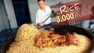 Trying Street Food in Uzbekistan, MASSIVE 3,000 POUND Rice Dish (Plov) & Traditional Market Tour