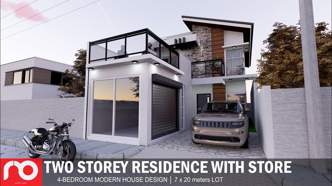 Two Storey Residence with store Animation (Architecture+Music) YouTube