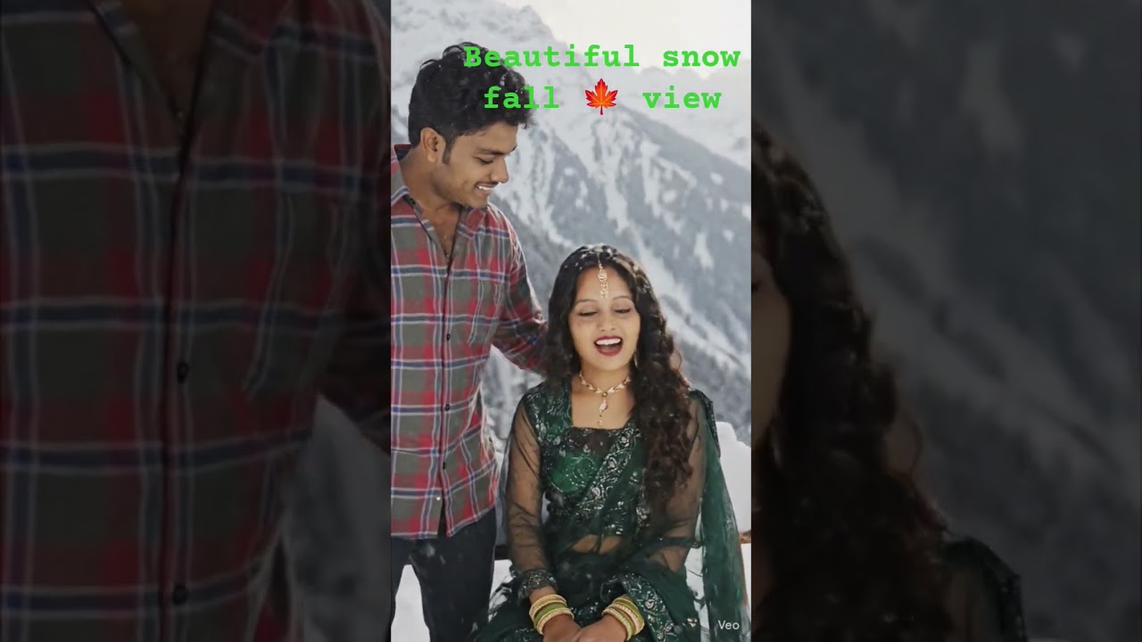 natural snow fall view 