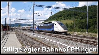 Stillgelegter Bahnhof von Effingen, Kanton Aargau, Schweiz 2018