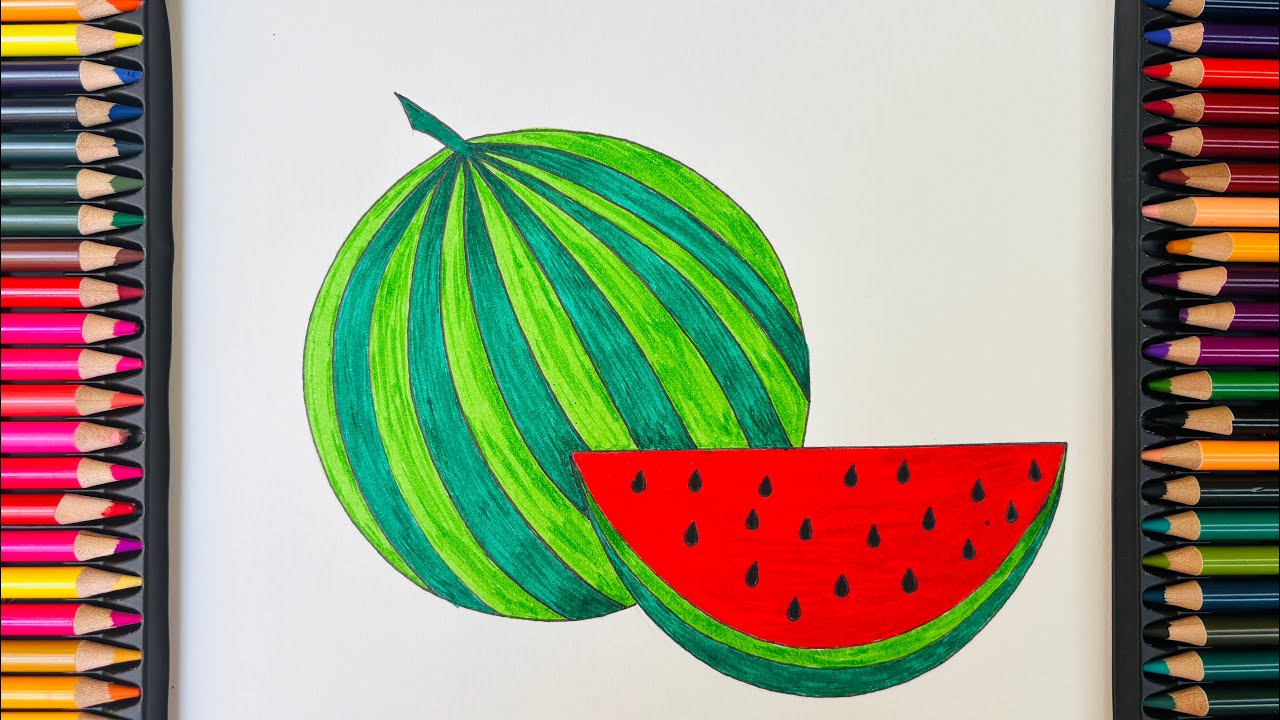🍉 HOW TO DRAW WATERMELON | Easy Fruit Drawing for Beginners | Prajnya Art Academy
