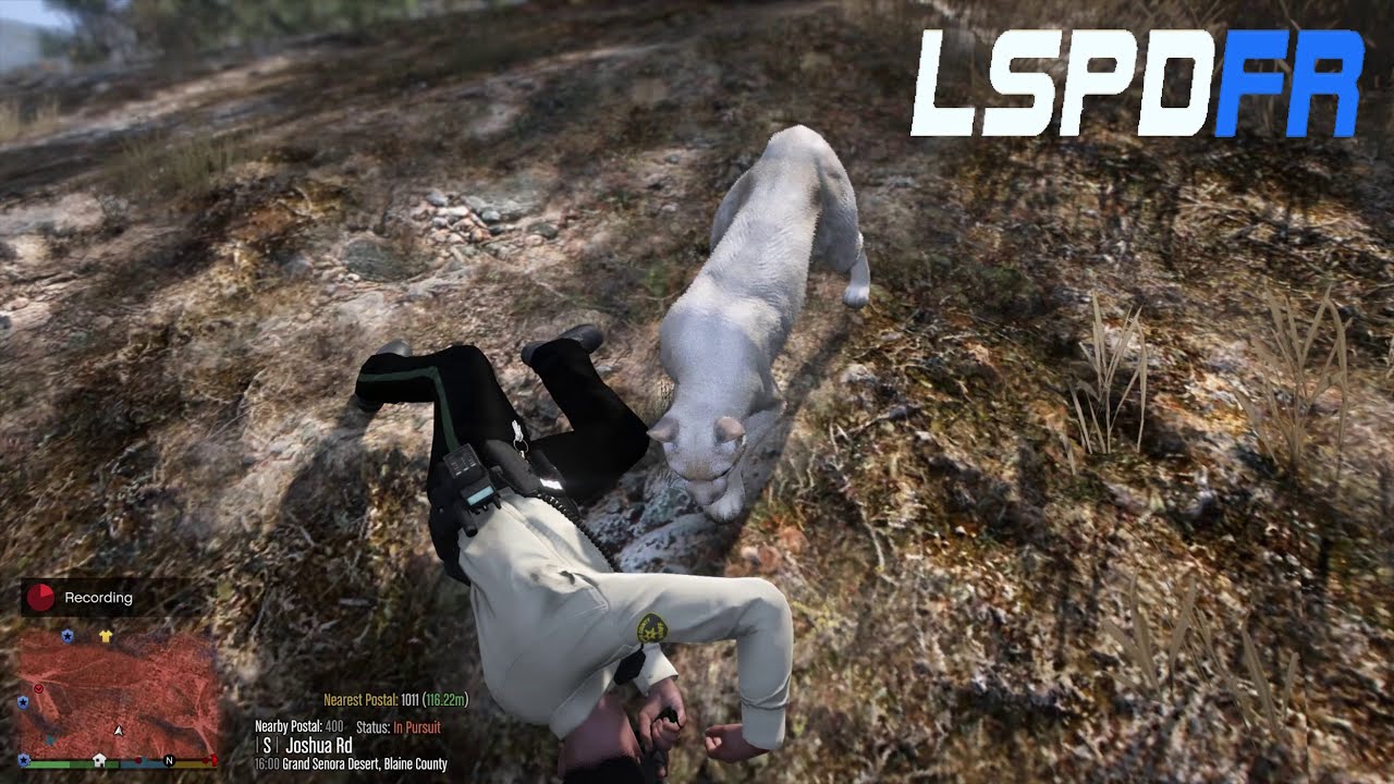 Officer Got Attacked  by A Mountain Lion | GTAV Lspdfr |
