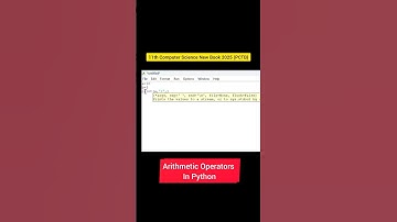 Arithmetic Operators in Python | Chp 02 | 11th Computer Science New Book 2025 (PCTB)