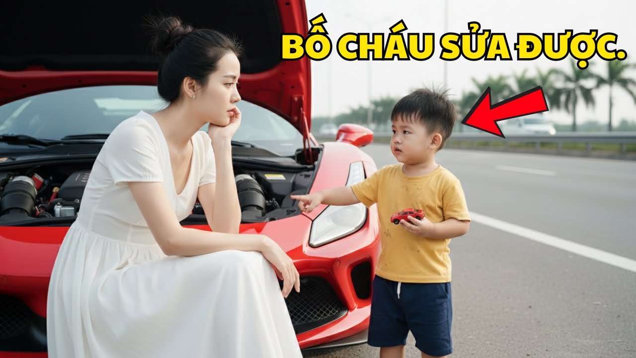 “Bố Cháu Sửa Được” Cậu Bé Nghèo Nói Với Nữ Tỷ Phú Khi Chiếc Ferrari Của Bà Bị Chết Máy Giữa Đường.