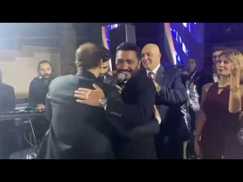 تامر حسنى يغنى مع مصطفى قمر ومدحت صالح وايهاب توفيق من فرح ابن مصطفى قمر