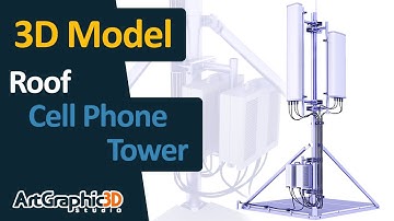 Professional Roof Cell Phone Tower 3D Model | ArtGraphic3D | 3D Blender