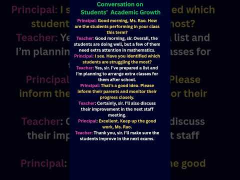 DAY-19|Conversation between Principal and Teacher about Students’ Performance| Academic Growth