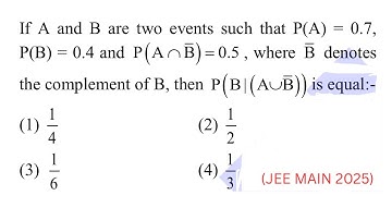 If A and B are two events such that P(A)=0.7,P(B)=0.4 and P(A intersection B’)=0.5, where B’ denotes