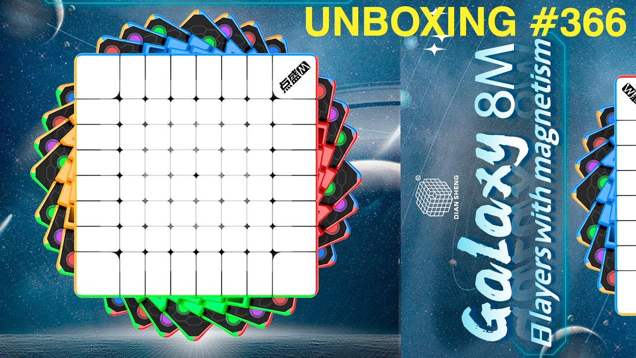 Unboxing №366 DianSheng Galaxy 8M | Первый магнитный кубик Рубика 8х8