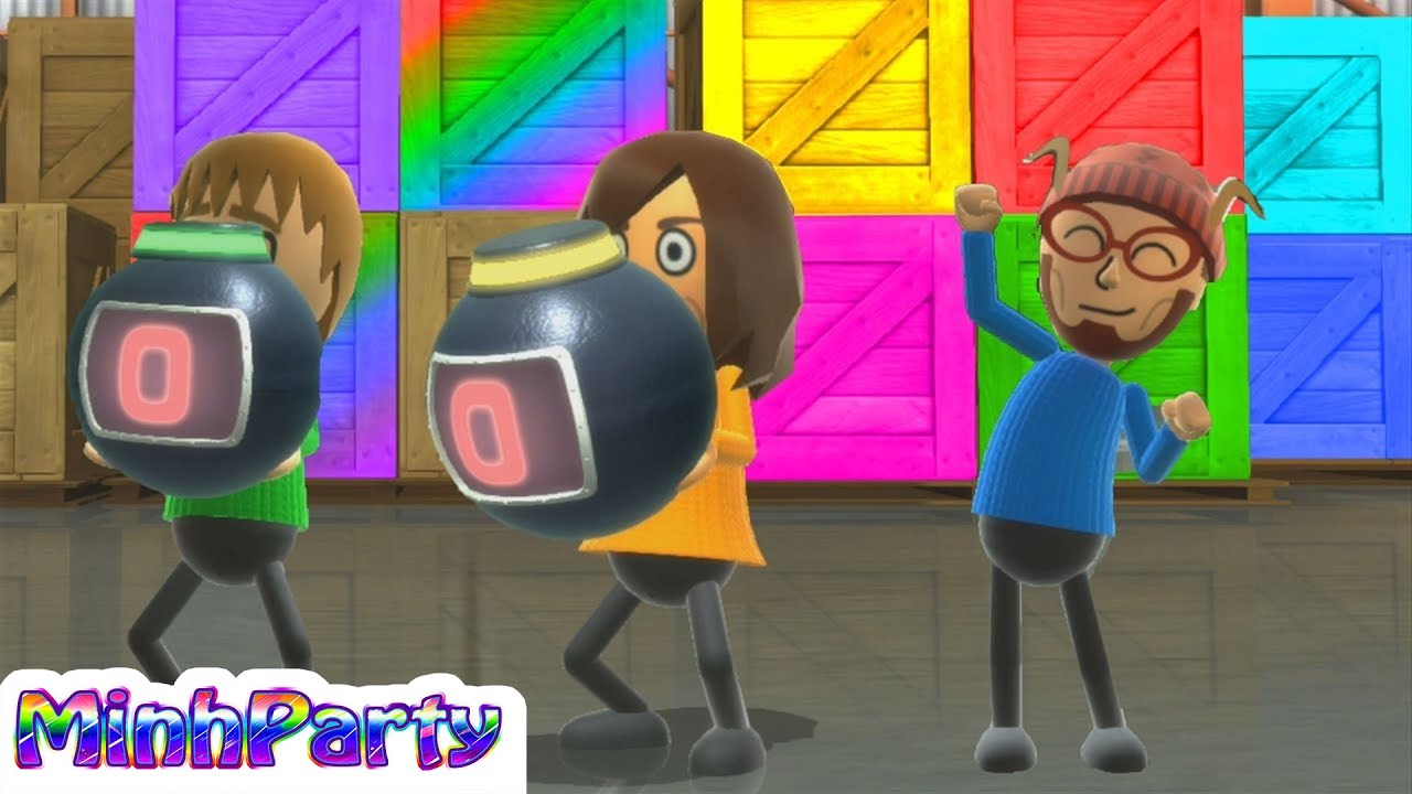 Wii Party U Team Building MiniGames Flash vs Irine vs Merrick vs Massako Gameplay