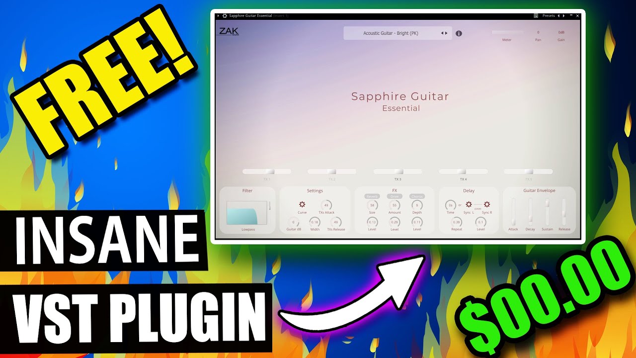 Sapphire Guitar by ZAK SOUND Free VST Plugin For Sick Melodies - YouTube