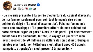 Je me suis présenté à la soirée d’inauguration du cabinet d’avocats de ma femme, seulement pour...