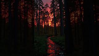 OpenAI Sora - Fiery Forest Sunset