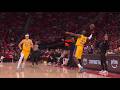 LeBron James with the incredible anime-like laser pass to Rui Hachimura for the dunk