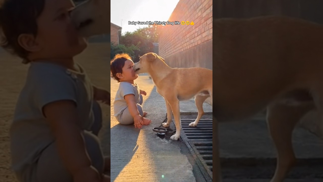Emotional Dog scene You’ll See Today Baby Saves Thirsty Dog life #kindness #uk  #fyp #shortsfeed