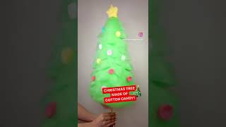 CHRISTMAS TREE MADE OF COTTON CANDY!