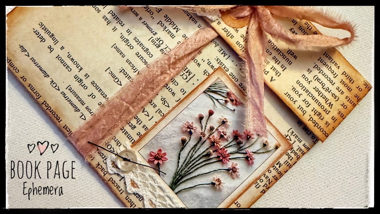 Book Page Pull Down - Journal Ephemera - Book Page Ephemera - Tutorial