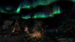 Skyrim - Nighttime Camp Ambiance (campfire, crickets, owls)
