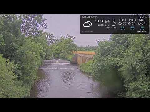 止別川 南6号基幹道路付近 河川監視用カメラ | River monitoring camera near Minami No. 6 Trunk Road on the Yamubetsu River